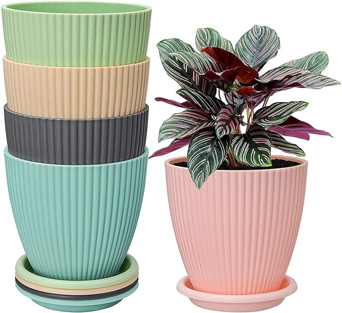 PLASTIC POT (COMBO) 5 INCH (PACK OF 5 PC)